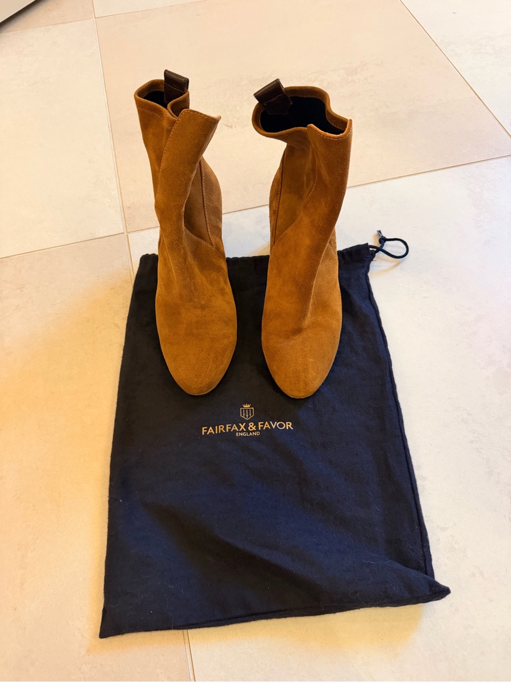 Fairfax & Favor Tan Suede Ankle Boots